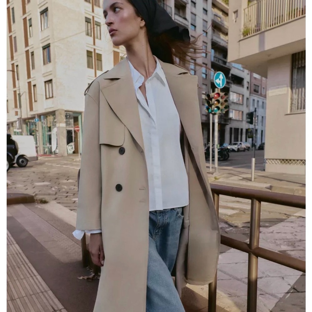 WINDPROOF WATER REPELLENT LONG BELTED TRENCH COAT